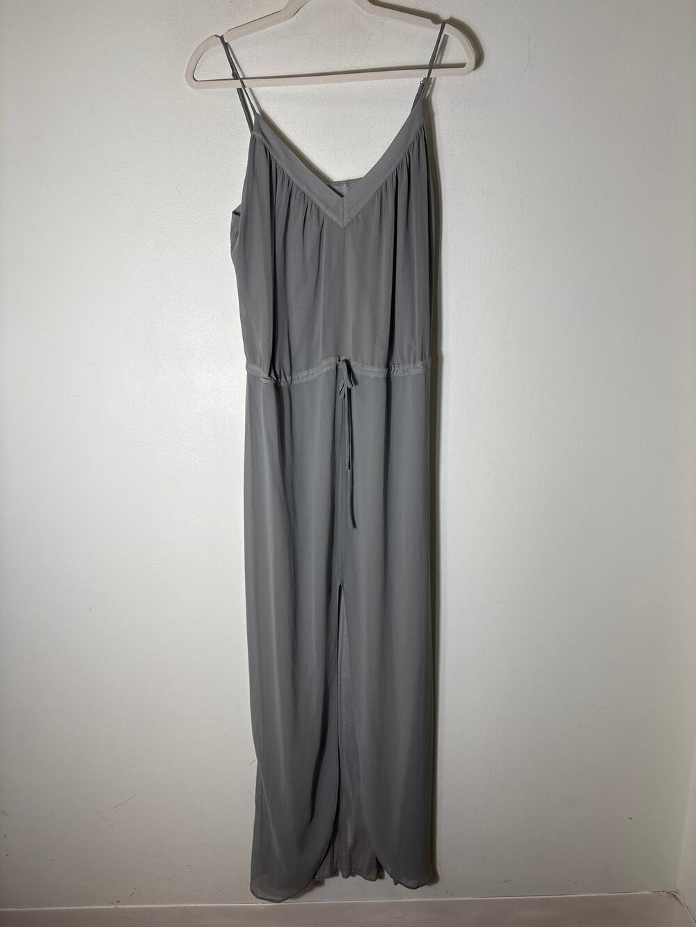 Rory Beca Gray Sleeveless Blouson Maxi Dress Sz M